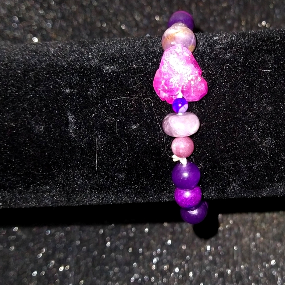 Handmade Purple Agate Bracelet